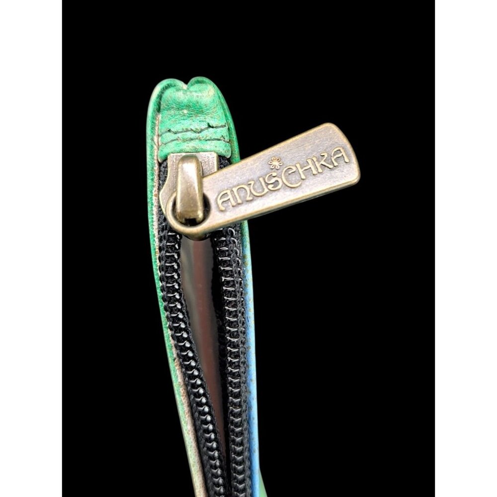 Anuschka Butterfly Cosmetic Bag Hand-Painted Leather Zipper Coin Purse Wallet - Picture 3 of 6